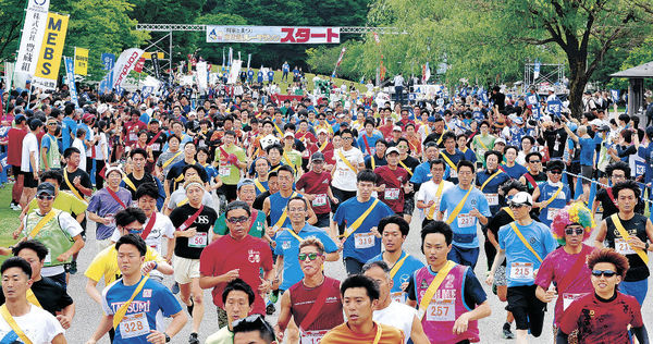 金沢城リレーマラソン　「春の陣」４２００人快走