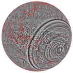 １月のトンガ沖噴火で生じた「ラム波」の広がりを捉えた衛星画像（理化学研究所提供）